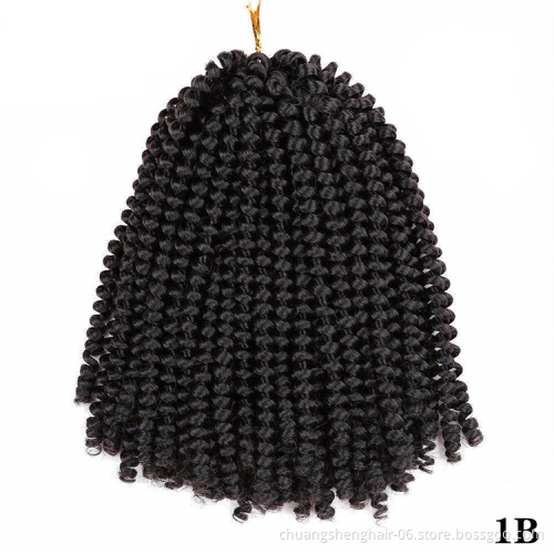 Good Quality 8inch braiding hair curly braid bob red bulk color unstreched extension ombre bomb braids crochet spring twist hair